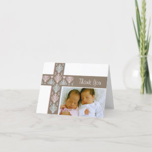 Cartões de agradecimentos de Natal de Foto   Gêmeo