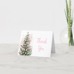 Cartões de agradecimentos de Natal rosa