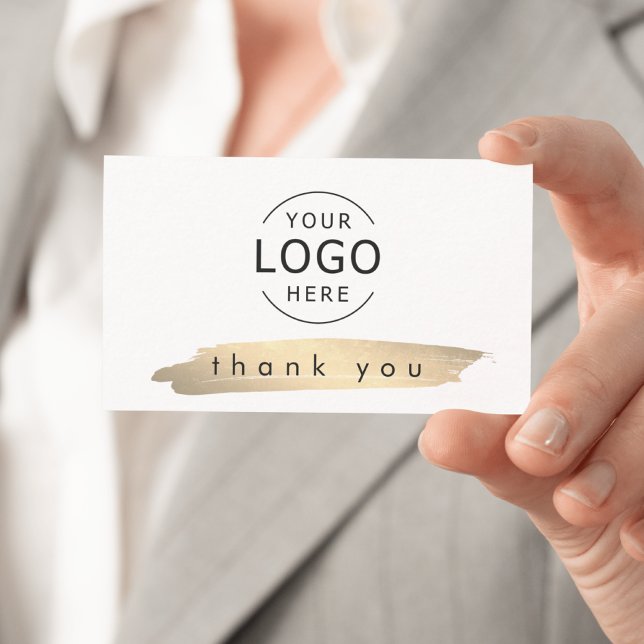 Cartões de agradecimentos de negócios corporativo  (Your Own Logo - Business Thank You Card)
