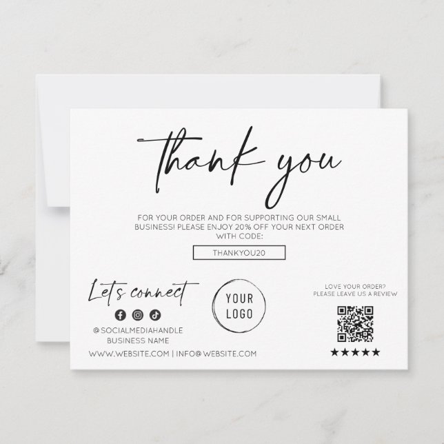 Cartões de agradecimentos de Negócios de Script Mo (Frente)