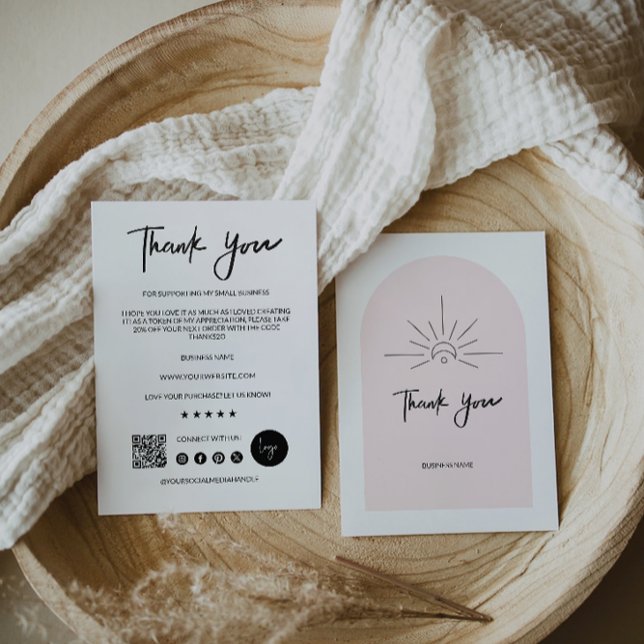 Cartões de agradecimentos de negócios moderno edit (Editable Modern Business Thank You Card)