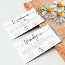Cartões de agradecimentos de negócios personalizad