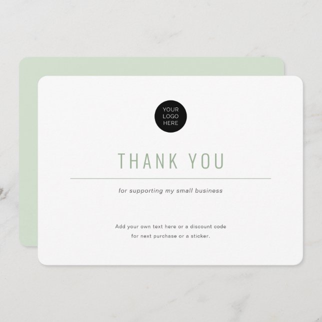 Cartões de agradecimentos de negócios simples e mi (Frente/Verso)