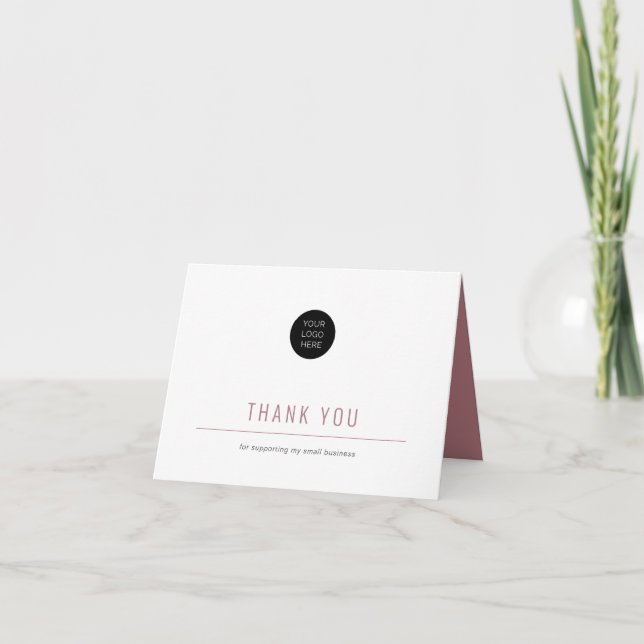 Cartões de agradecimentos de negócios simples e mi (Frente)