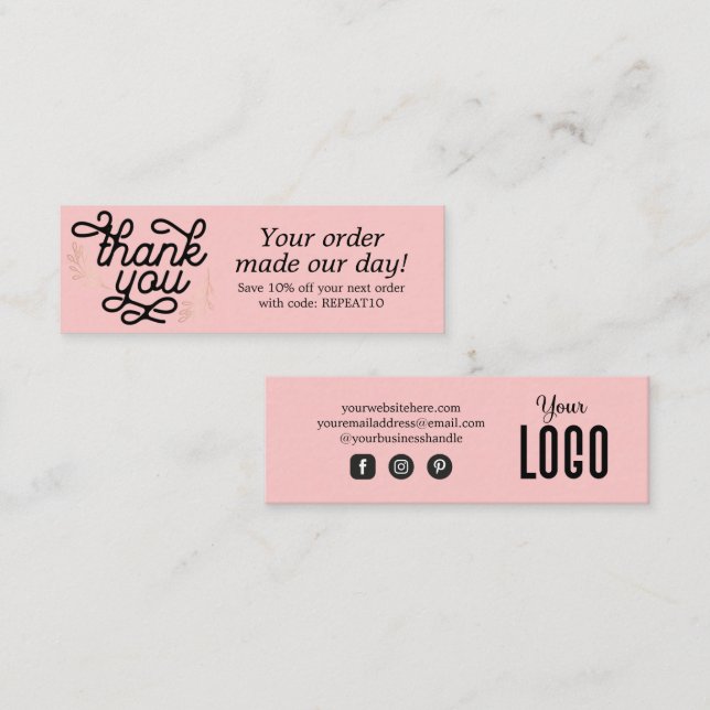 Cartões de agradecimentos de Ordem Personalizada d (Frente/Verso)