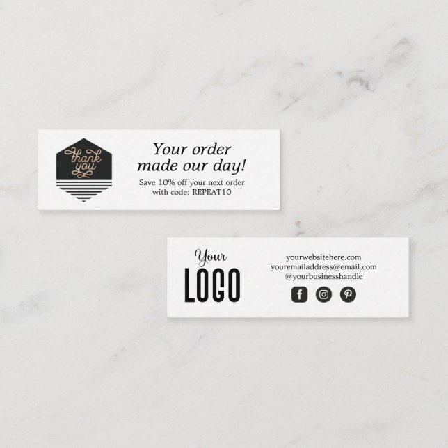 Cartões de agradecimentos de Ordem Personalizada d (Frente/Verso)