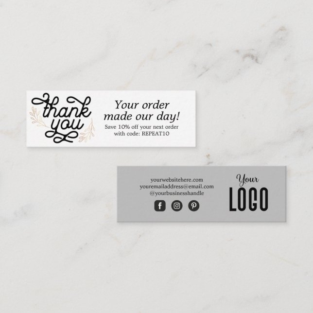 Cartões de agradecimentos de Ordem Personalizada d (Frente/Verso)