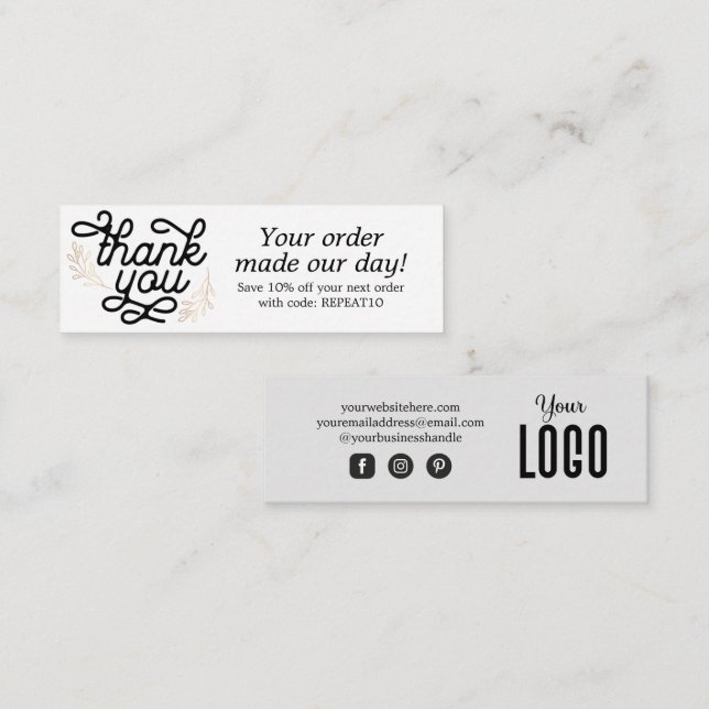 Cartões de agradecimentos de Ordem Personalizada d (Frente/Verso)