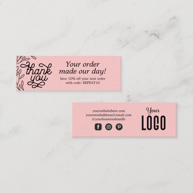 Cartões de agradecimentos de Ordem Personalizada d (Frente/Verso)