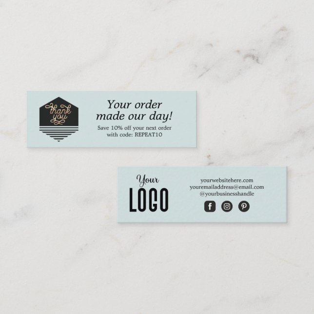 Cartões de agradecimentos de Ordem Personalizada d (Frente/Verso)