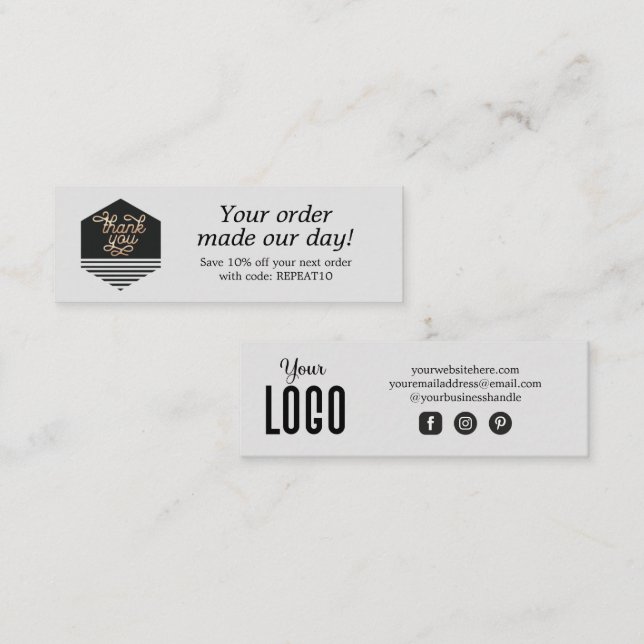 Cartões de agradecimentos de Ordem Personalizada d (Frente/Verso)