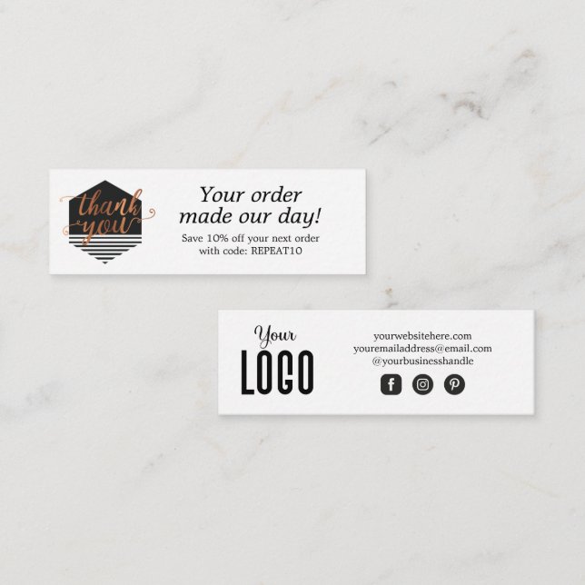 Cartões de agradecimentos de Ordem Personalizada M (Frente/Verso)