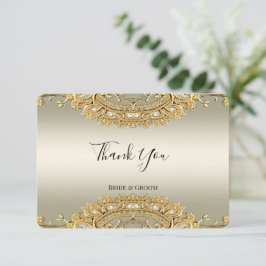 Cartões de agradecimentos de Ornamentado Dourado