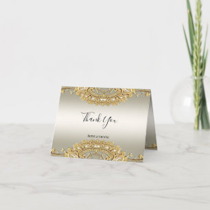 Cartões de agradecimentos de Ornamentado Dourado
