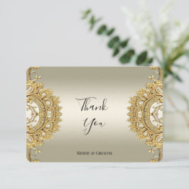 Cartões de agradecimentos de Ornamentado Dourado