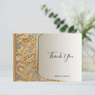 Cartões de agradecimentos de Ornamentado Dourado m