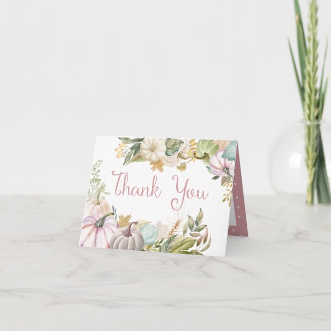 Cartões de agradecimentos de outono da Abóbora de  (Frente)