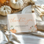 Cartões de agradecimentos de outono de Bompkin<br><div class="desc">Apresentando nosso Cartões de agradecimentos de outono de Pumpkin, projetado para expressar sua gratidão com charme sazonal. Apresentando uma deliciosa design de abóbora e cores quentes do outono, este cartões de agradecimentos é perfeito para enviar mensagens sinceras aos seus convidados. Ideal para complementar o seu chá de fraldas de outono,...</div>