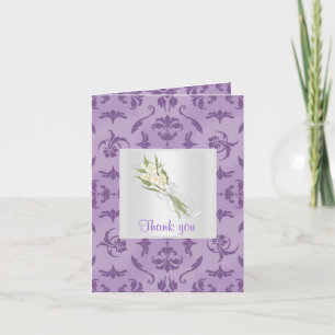 CARTÕES DE AGRADECIMENTOS DE PADRÃO EMBOSS PURPER