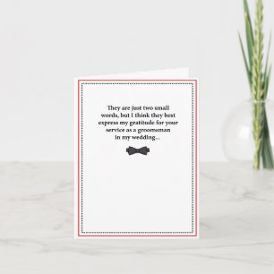 Cartões de agradecimentos de padrinho de casamento