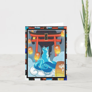 Cartões de agradecimentos de Pagoda e Raposa Japon