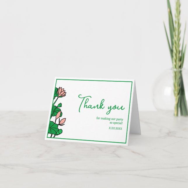 Cartões de agradecimentos de Partido Personalizado (Frente)