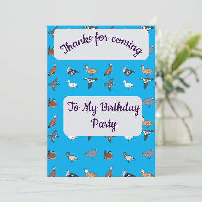 Cartões de agradecimentos de Patos (Em pé/Frente)