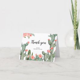 Cartões de agradecimentos de pé do cacto floral