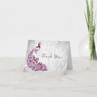 Cartões de agradecimentos de Peacock Magenta