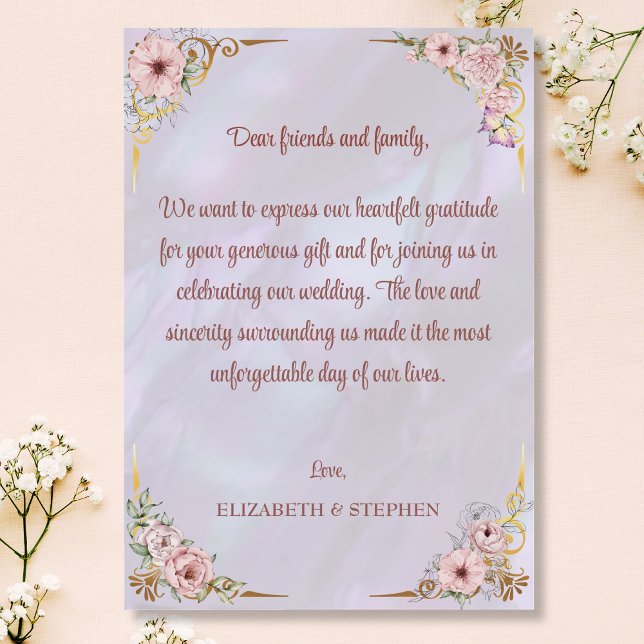 Cartões de agradecimentos de Peony de Lavanda Vint (Criador carregado)