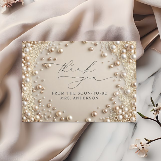 Cartões de agradecimentos de pérolas Elegante (Criador carregado)