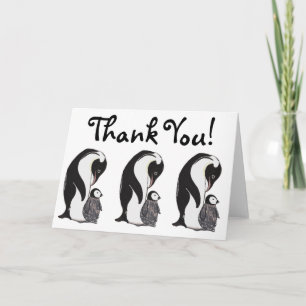Cartões de agradecimentos de pinguins