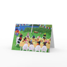 Cartões de agradecimentos de pintura do Partido La