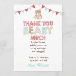 Cartões de agradecimentos de piquenique de ursinho