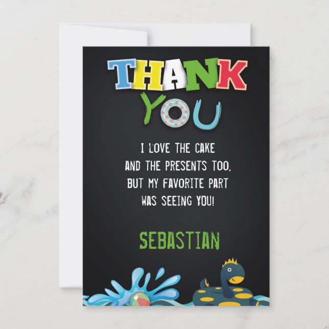 CARTÕES DE AGRADECIMENTOS DE PISCINA DE VERÃO PARA (Frente)