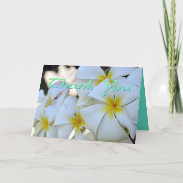 Cartões de agradecimentos de Plumeria Tropical (Frente)