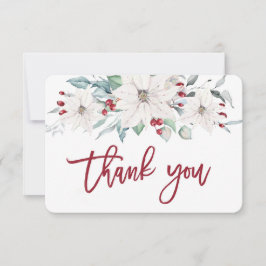cartões de agradecimentos de poinsettia branca de 