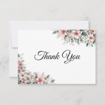 Cartões de agradecimentos de Poinsettia Rosa