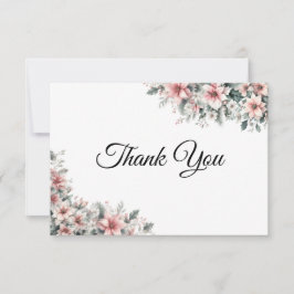 Cartões de agradecimentos de Poinsettia Rosa