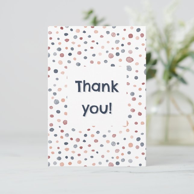 Cartões de agradecimentos de Pontos de Aquarela Ma (Em pé/Frente)