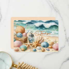 Cartões de agradecimentos de praia personalizado