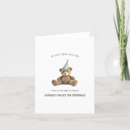 Cartões de agradecimentos de primeiro aniversário