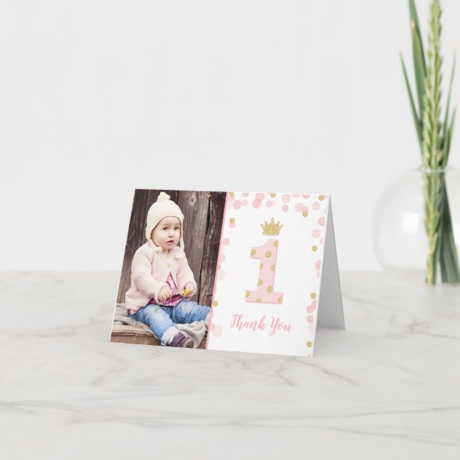 Cartões de agradecimentos de primeiro aniversario  (Frente)
