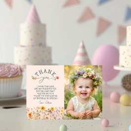 Cartões de agradecimentos de primeiro aniversario