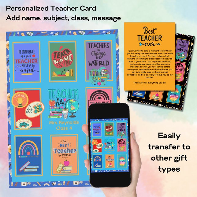 Cartões de agradecimentos de Professor Personaliza (Criador carregado)