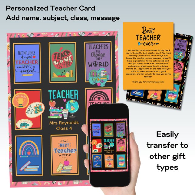 Cartões de agradecimentos de Professor Personaliza (Criador carregado)