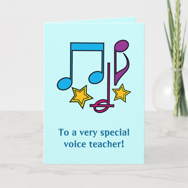 Cartões de agradecimentos de Professores de Voz (Frente)