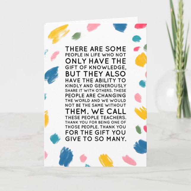 Cartões de agradecimentos de Professores - Única C (Frente)