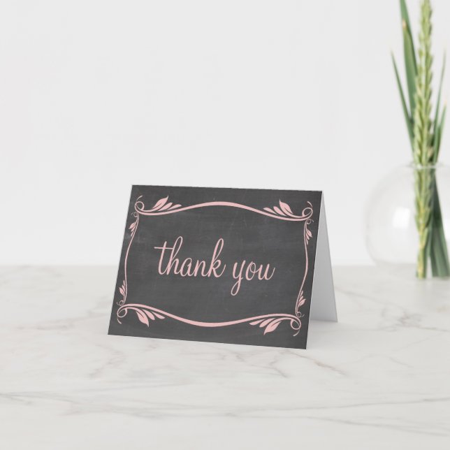 Cartões de agradecimentos de quadro chalkboard cor (Frente)
