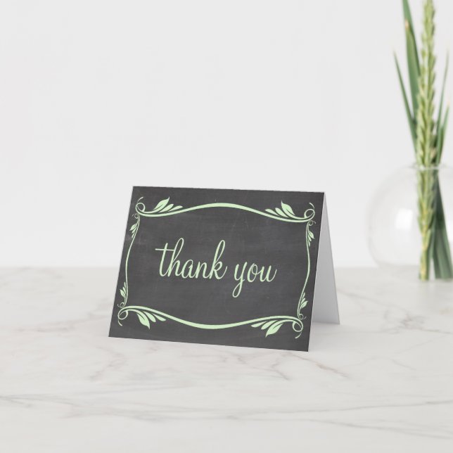 Cartões de agradecimentos de quadro chalkboard ver (Frente)
